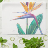 Oiseau tropical de serviette de thé de fleur de (Plié)