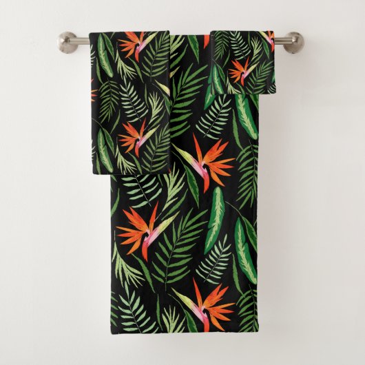 Oiseau tropical d'usine et de fougères de paradis (En situation)