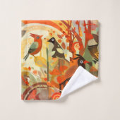 Oiseau tropical fantaisiste coloré (Gant de toilette)