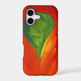 Oiseau vert avec amour coulant autour de lui