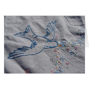 Oiseau vintage de serviette de plat