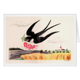 Oiseau Volant Avec Fleurs