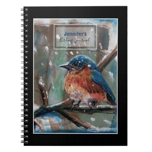 Oiseau Watcher Journal Avec Bluebird Art (Devant)