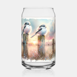 Oiseaux à l'aquarelle pastel sur une clôture au co