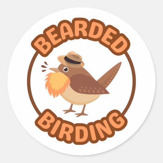 Oiseaux à oreilles avec Stickers à barbe orange (Devant)
