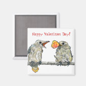 Oiseaux amusants Joyeux Saint Valentin Magnet (Recto/Verso)