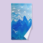 Oiseaux au-dessus des vagues de la mer (Serviette à main)