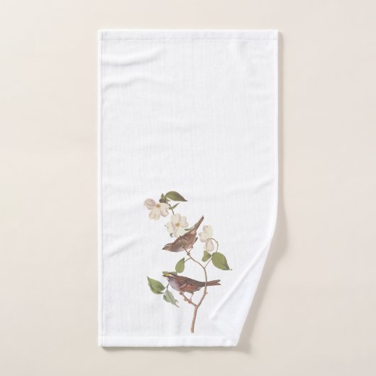 Oiseaux Audubons à Bruant à Throses Blanches avec  (Serviette à main)