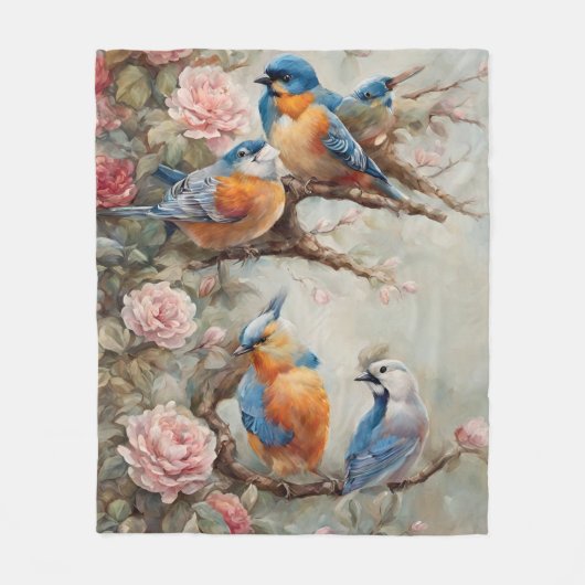 Oiseaux avec couverture à fleurs (Devant)