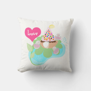 Oiseaux ballerine Coussin personnalisé avec impres