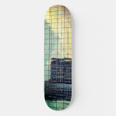 Oiseaux bleu ciel sur skateboard de fil aérien (Recto)
