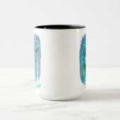 Oiseaux Bleus D'Hiver Peinture Avec Nom Mug (Centre)