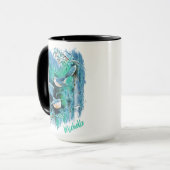 Oiseaux Bleus D'Hiver Peinture Avec Nom Mug (Devant gauche)