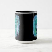 Oiseaux bleus d'hiver Peinture Mug (Centre)