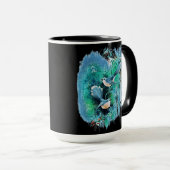 Oiseaux bleus d'hiver Peinture Mug (Devant droit)