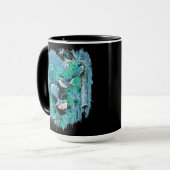 Oiseaux bleus d'hiver Peinture Mug (Devant gauche)