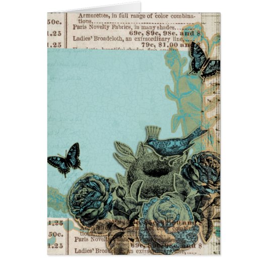 Oiseaux bleus et Roses, Alles Gute Zum Geburtstag (Devant)