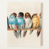 Oiseaux Bleus & Jaunes Assis Joliment (Dos)