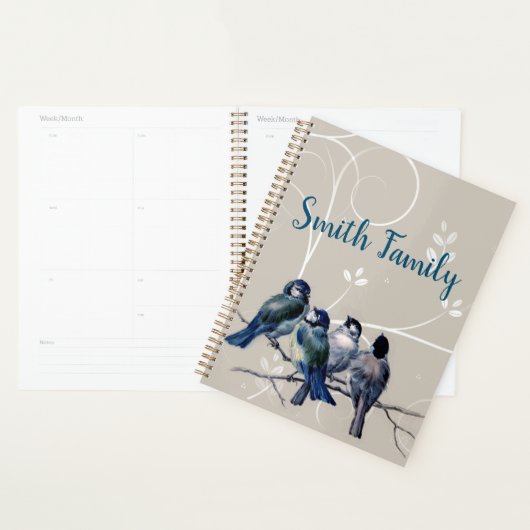 Oiseaux bleus sur une branche (Devant avec enveloppe)