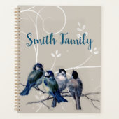 Oiseaux bleus sur une branche (Devant)