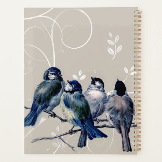 Oiseaux bleus sur une branche (Dos)