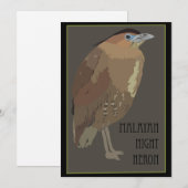 Oiseaux - Carte du Héron Nuit Malais (Devant / Derrière)