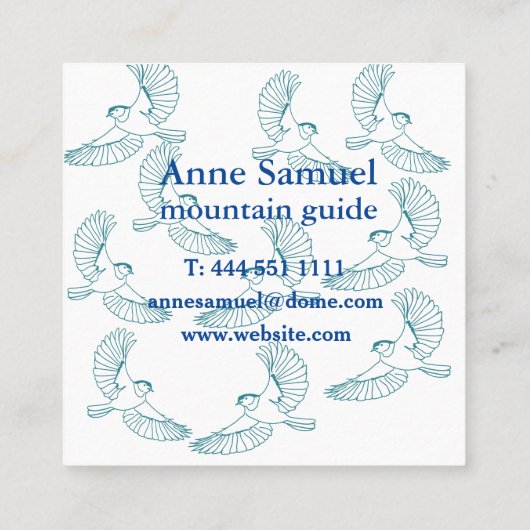 Oiseaux, Cartes de visite sur mesure (Dos)