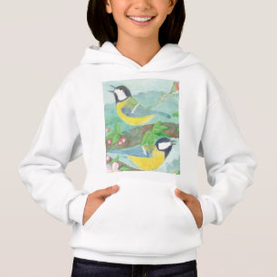 Oiseaux chantant sur une branche d'arbre en fleurs