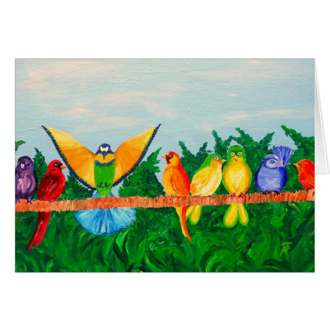 Oiseaux colorés (Devant horizontal)