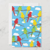 Oiseaux colorés 1er anniversaire Invitations (Dos)