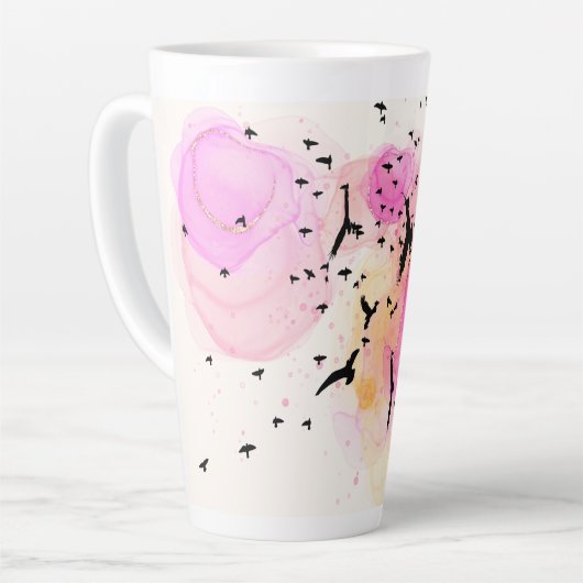 Oiseaux colorés Abstraits motif mug (Angle gauche)