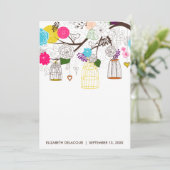 Oiseaux colorés Baby shower floral Invitation (Debout devant)