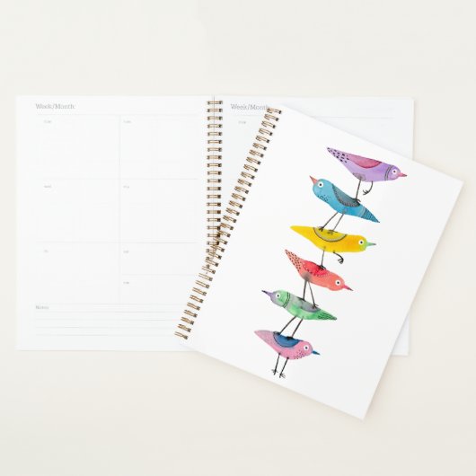 Oiseaux colorés empilés (Devant avec enveloppe)