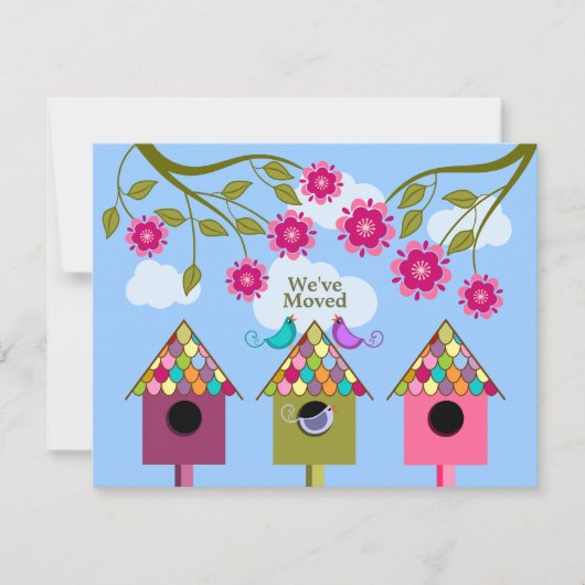 Oiseaux colorés Faire-part mobiles (Devant)