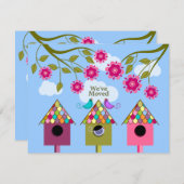 Oiseaux colorés Faire-part mobiles (Devant / Derrière)