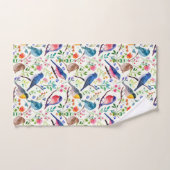 Oiseaux colorés Fleurs Motif (Serviette à main)