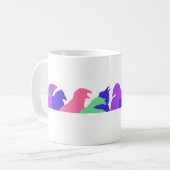 Oiseaux colorés Silhouette Mug (Devant gauche)