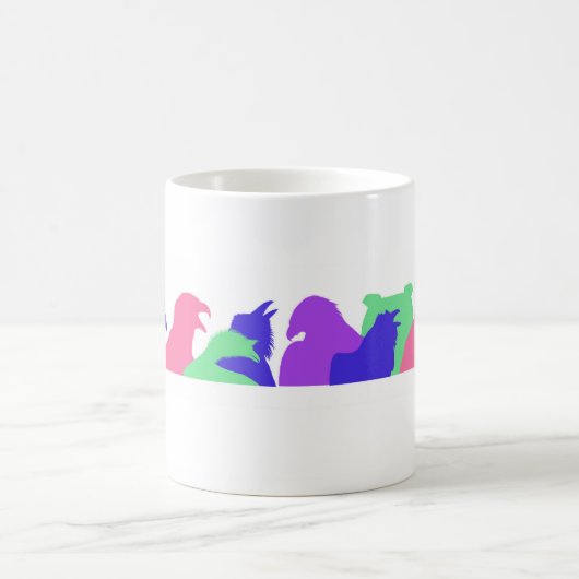 Oiseaux colorés Silhouette Mug (Centre)