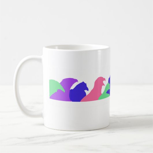 Oiseaux colorés Silhouette Mug (Gauche)