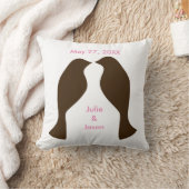 Oiseaux d'amour bruns - Coussin carré (Couverture)
