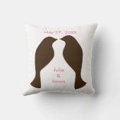 Oiseaux d'amour bruns - Coussin carré (Verso)
