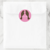Oiseaux d'amour marron - Autocollant (Sac)
