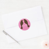 Oiseaux d'amour marron - Autocollant (Enveloppe)