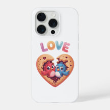 Oiseaux d'amour mignons dans un biscuit en forme d