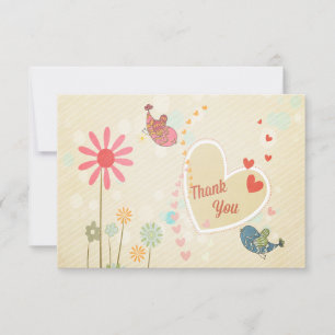 Oiseaux d'amour mignons Merci