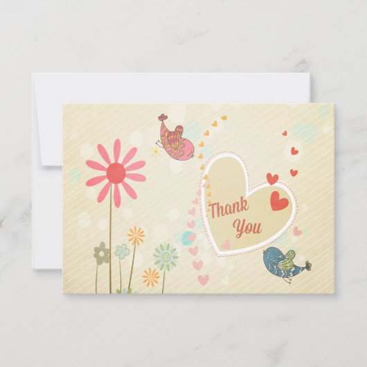 Oiseaux d'amour mignons Merci (Devant)