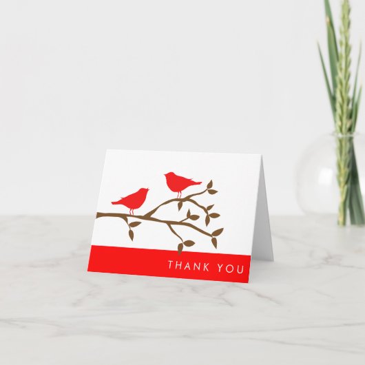 Oiseaux d'amour rouges Merci (Devant)