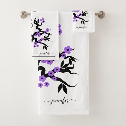 Oiseaux d'amour violets floraison du cerisier et b (En situation)