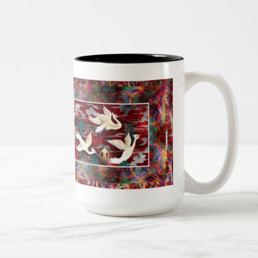 Oiseaux dans la tasse rouge (Droit)
