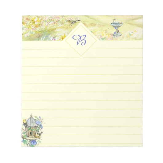 Oiseaux dans le bloc-notes du jardin (Devant)